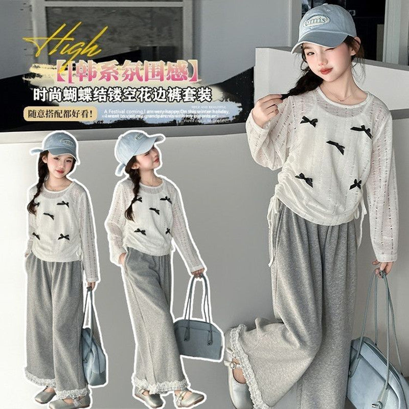 Girls’ Autumn 2025 Long-Sleeve Casual Two-Piece Set – Spring Autumn Kids Fashion Nepal | Tudoholic