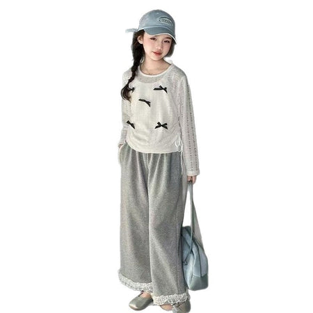 Girls’ Autumn 2025 Long-Sleeve Casual Two-Piece Set – Spring Autumn Kids Fashion Nepal | Tudoholic