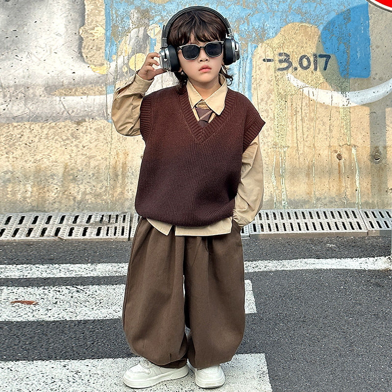 Boys’ Autumn 2025 Three-Piece Vest Suit – Spring Autumn Kids Fashion Nepal | Tudoholic