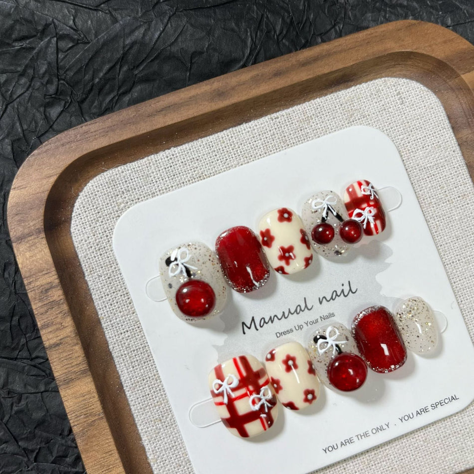 Cute Cartoon Short Nails – Handmade Press-On Set