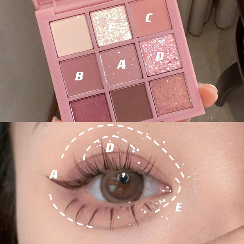 Rose Peach 9-Color Eyeshadow Palette – Soft Glam