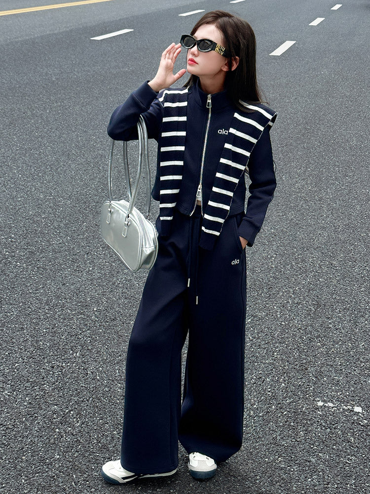 Girls’ Korean-Style Striped Shawl Two-Piece Set – Kids Fashion Nepal | Tudoholic