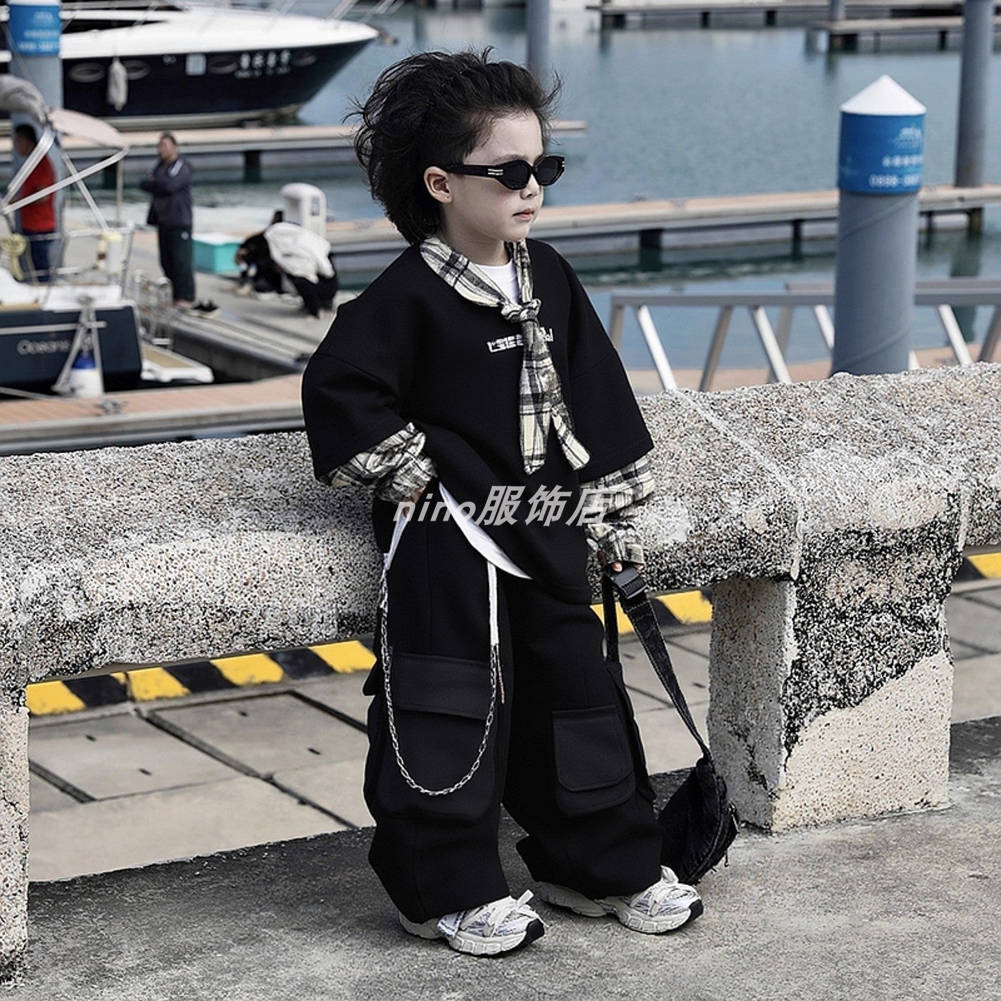 Boys’ 2025 Korean Cargo Two-Piece Sweatshirt Set – Kids Fashion Nepal | Tudoholic