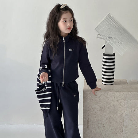 Girls’ Spring & Fall 2025 Striped Two-Piece Set – Spring Autumn Kids Fashion Nepal | Tudoholic