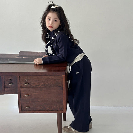Girls’ Spring & Fall 2025 Striped Two-Piece Set – Spring Autumn Kids Fashion Nepal | Tudoholic