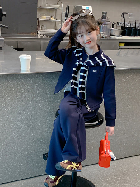 Girls’ Autumn 2025 Shawl Jacket Two-Piece Set – Spring Autumn Kids Fashion Nepal | Tudoholic