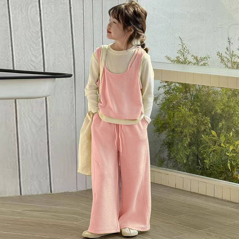 Girls’ Autumn 2025 3-Piece Vest & Wide-Leg Set – Spring Autumn Kids Fashion Nepal | Tudoholic