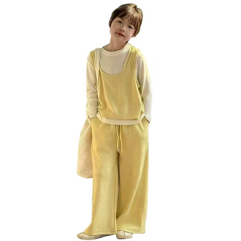 Girls’ Autumn 2025 3-Piece Vest & Wide-Leg Set – Spring Autumn Kids Fashion Nepal | Tudoholic