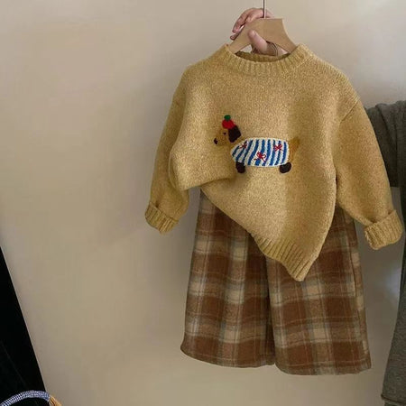 Girls’ Autumn & Winter 2025 Knitted Velvet Set – Winter Kids Fashion Nepal | Tudoholic