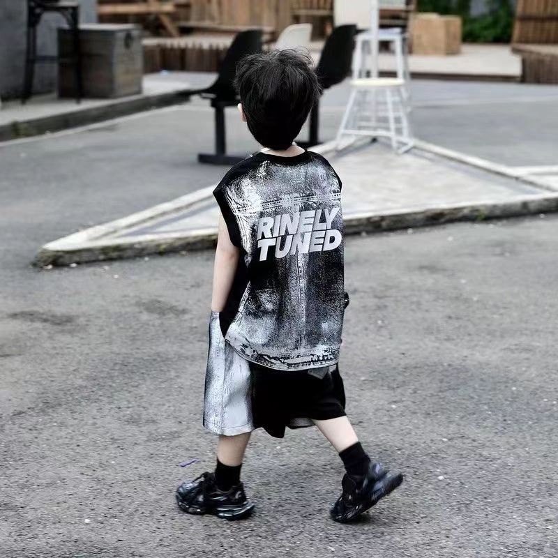 Boys’ Summer 2025 K-Style Vest Two-Piece Set – Summer Kids Fashion Nepal | Tudoholic