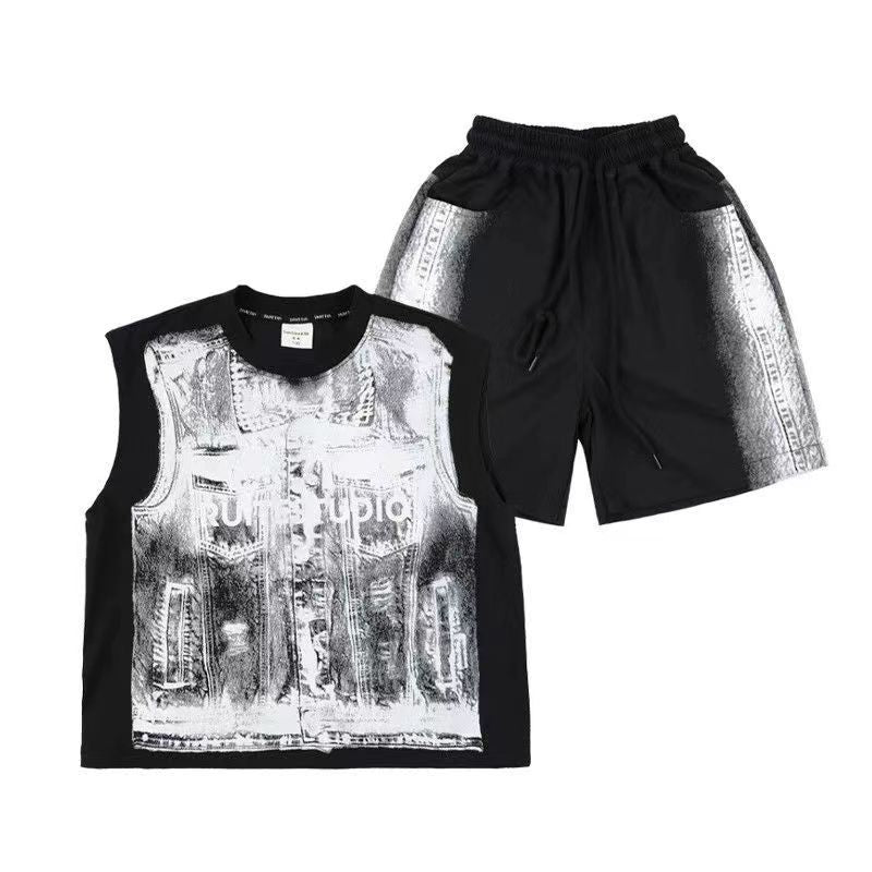 Boys’ Summer 2025 K-Style Vest Two-Piece Set – Summer Kids Fashion Nepal | Tudoholic