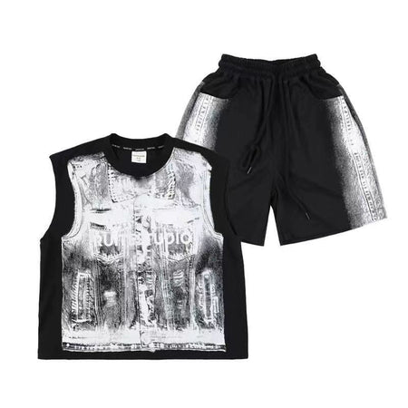 Boys’ Summer 2025 K-Style Vest Two-Piece Set – Summer Kids Fashion Nepal | Tudoholic