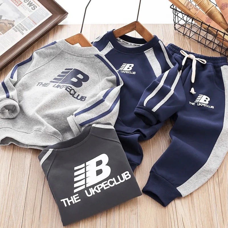 Boys’ Autumn 2025 Korean-Style Sweatshirt Set – Spring Autumn Kids Fashion Nepal | Tudoholic