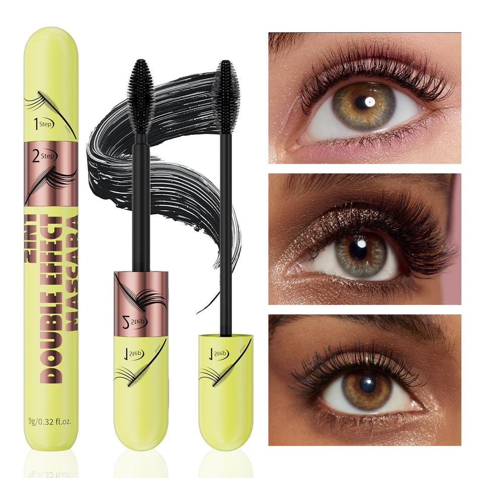 2-in-1 Waterproof Mascara – Long & Thick Curl