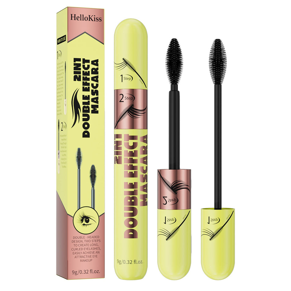 2-in-1 Waterproof Mascara – Long & Thick Curl