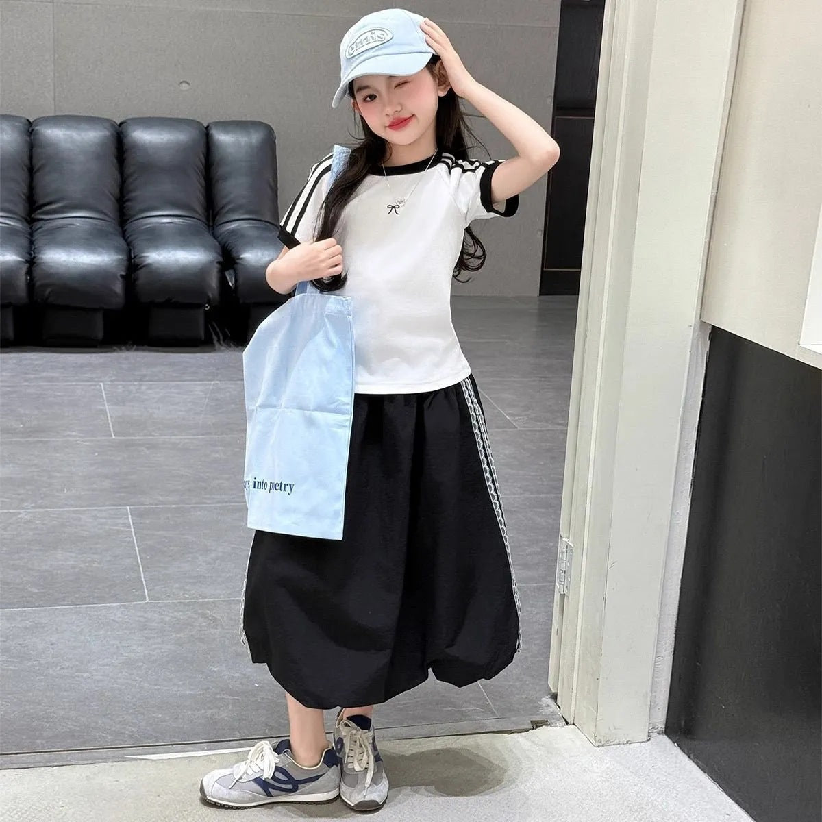 Girls’ Summer 2025 Korean-Style Two-Piece Set – Summer Kids Fashion Nepal | Tudoholic