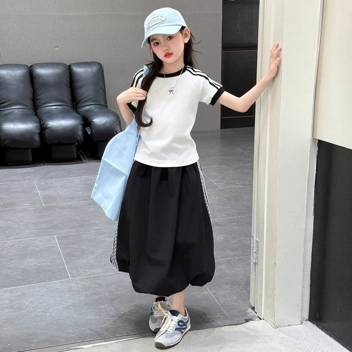 Girls’ Summer 2025 Korean-Style Two-Piece Set – Summer Kids Fashion Nepal | Tudoholic