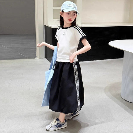 Girls’ Summer 2025 Korean-Style Two-Piece Set – Summer Kids Fashion Nepal | Tudoholic