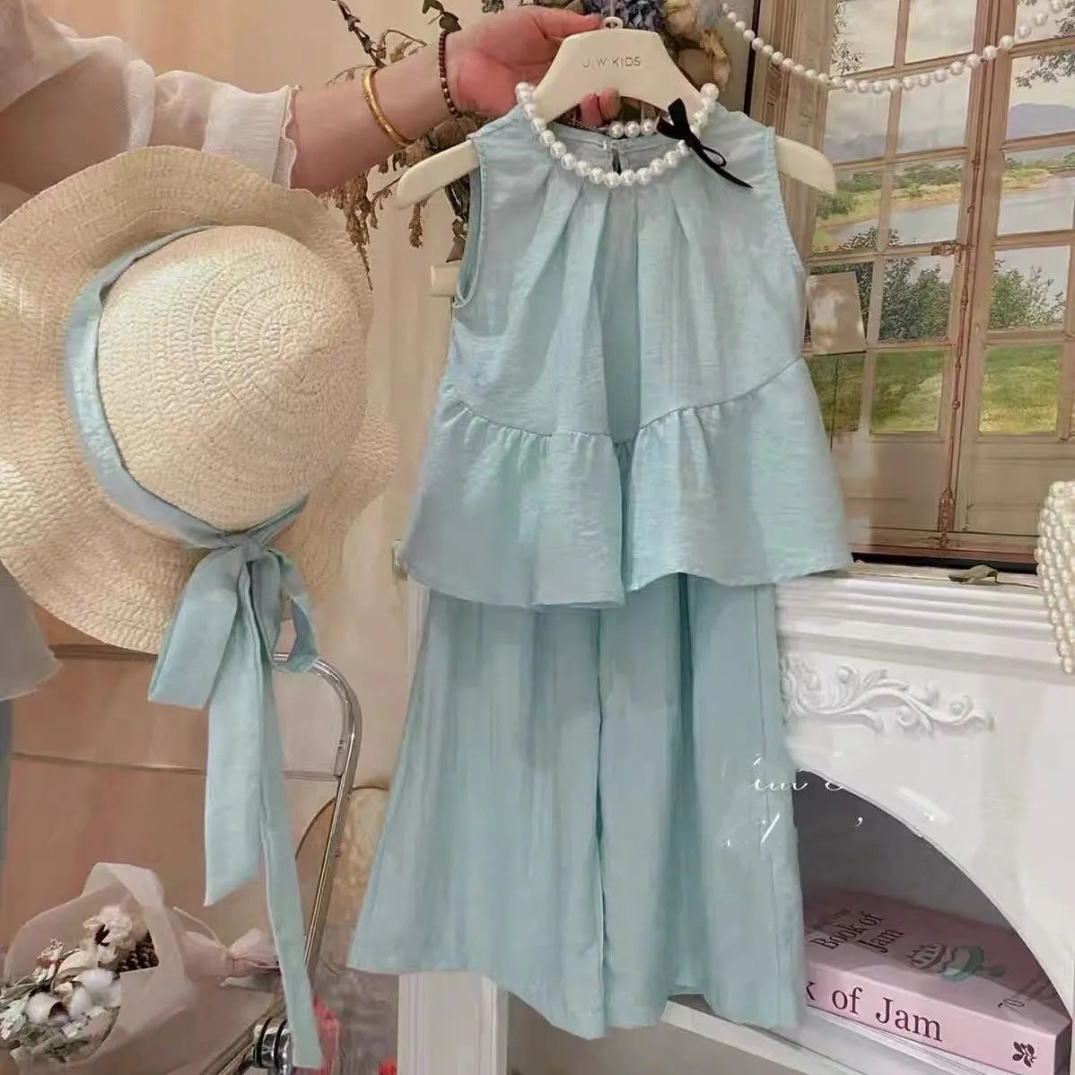 Girls’ Summer 2025 Sleeveless Ruffle Two-Piece Set – Summer Kids Fashion Nepal | Tudoholic
