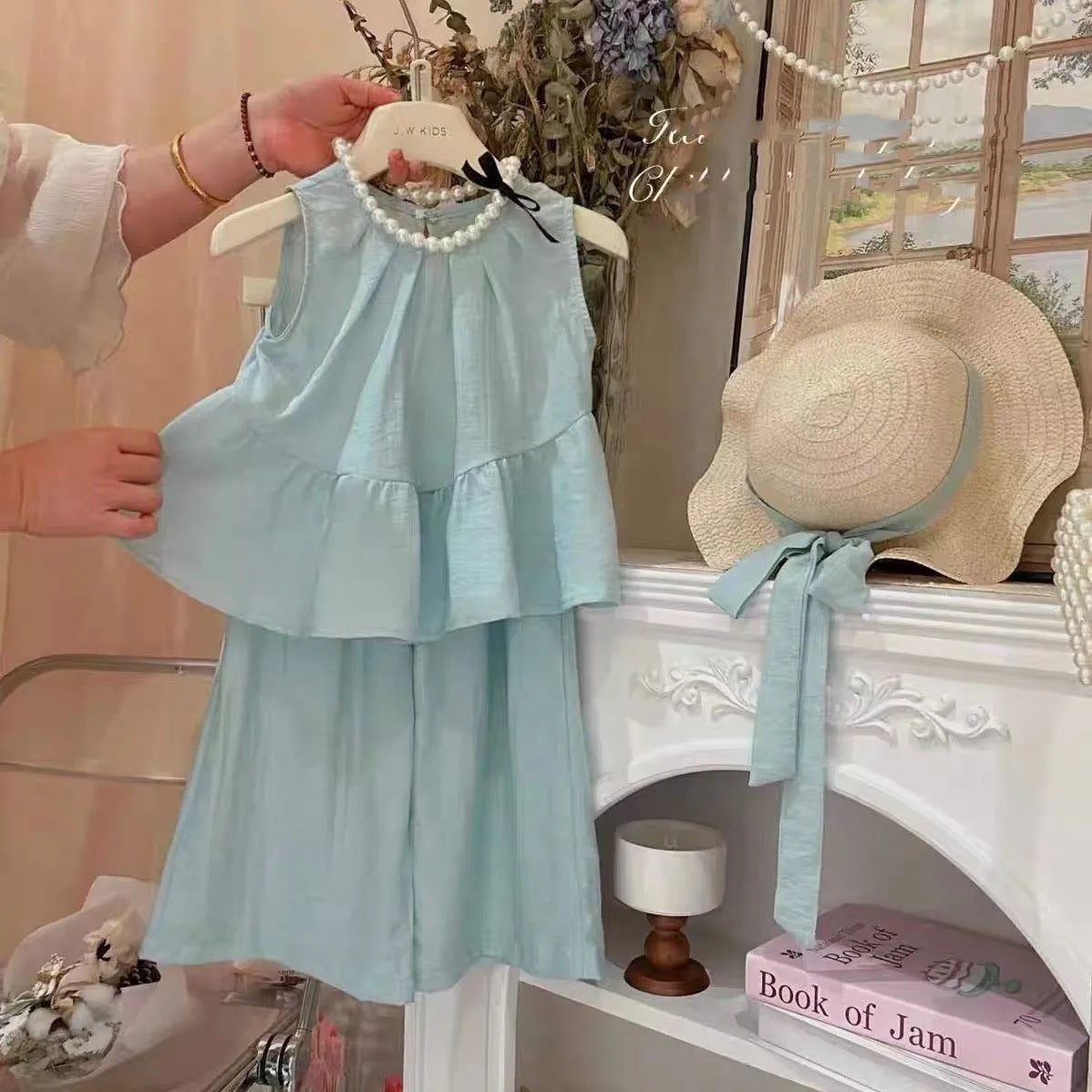 Girls’ Summer 2025 Sleeveless Ruffle Two-Piece Set – Summer Kids Fashion Nepal | Tudoholic