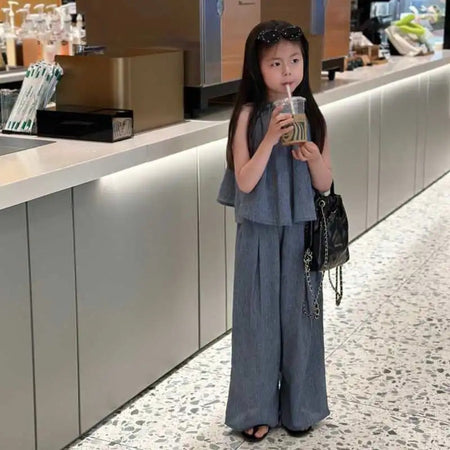 Girls Summer Sling Suit 2025 – Trendy Two-Piece Set – Summer Kids Fashion Nepal | Tudoholic