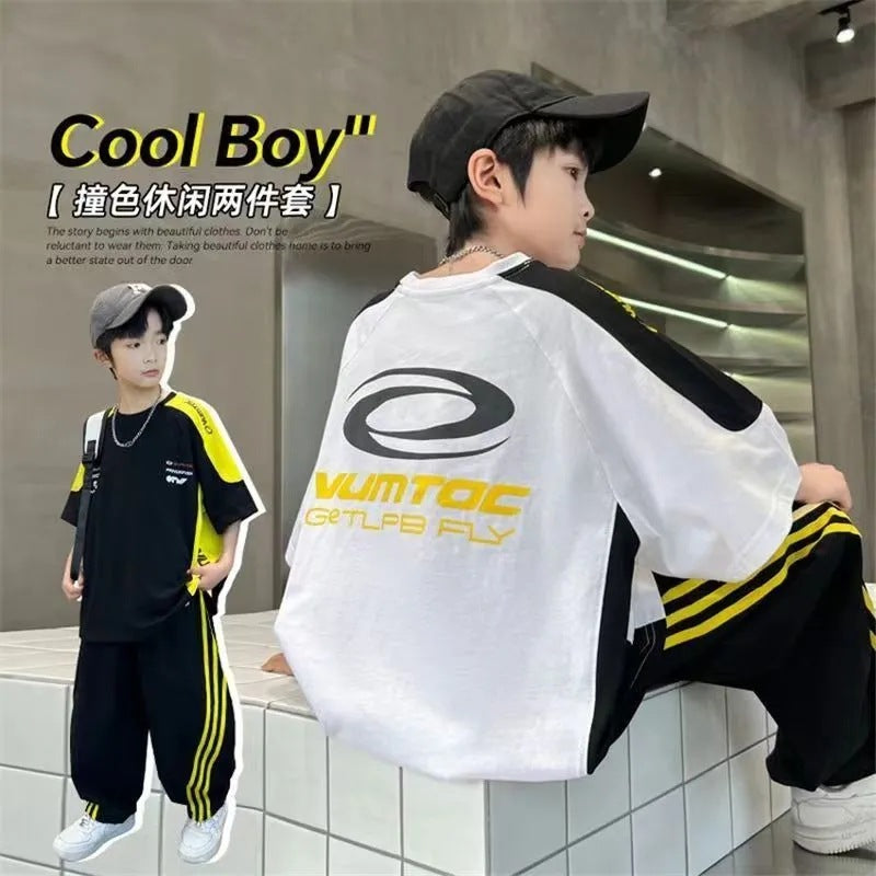 Boys Summer Korean Suit 2025 – Two-Piece Set – Summer Kids Fashion Nepal | Tudoholic