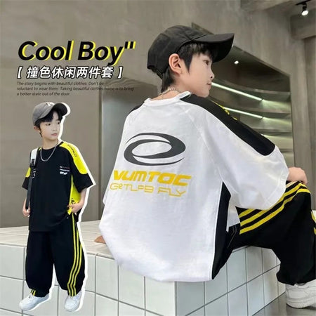 Boys Summer Korean Suit 2025 – Two-Piece Set – Summer Kids Fashion Nepal | Tudoholic