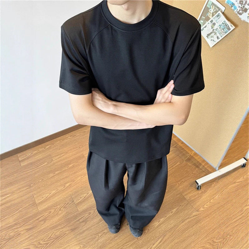 Cleanfit Gray Boxy Shoulder Summer T-Shirt