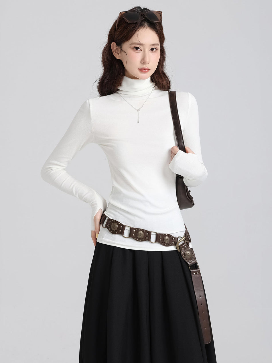 Off-White Half High Collar Slim Base Shirt Women