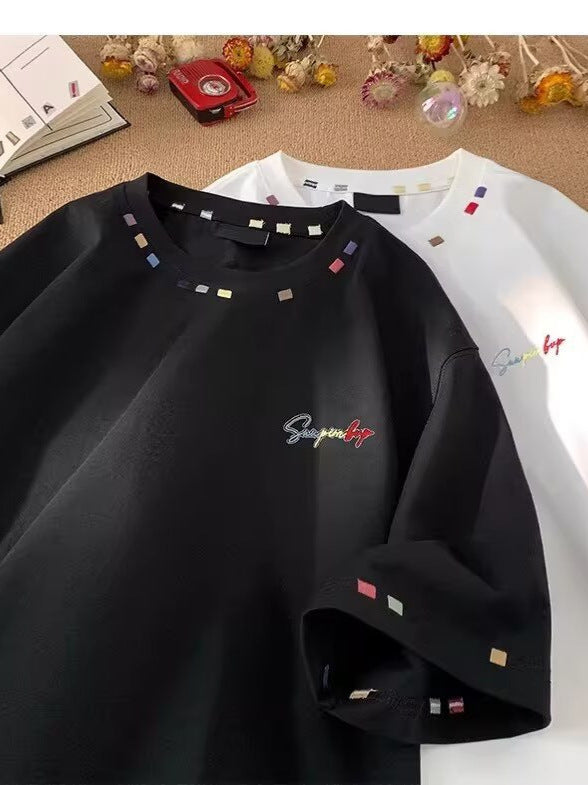 Retro Embroidered Loose Fit Summer T-Shirt