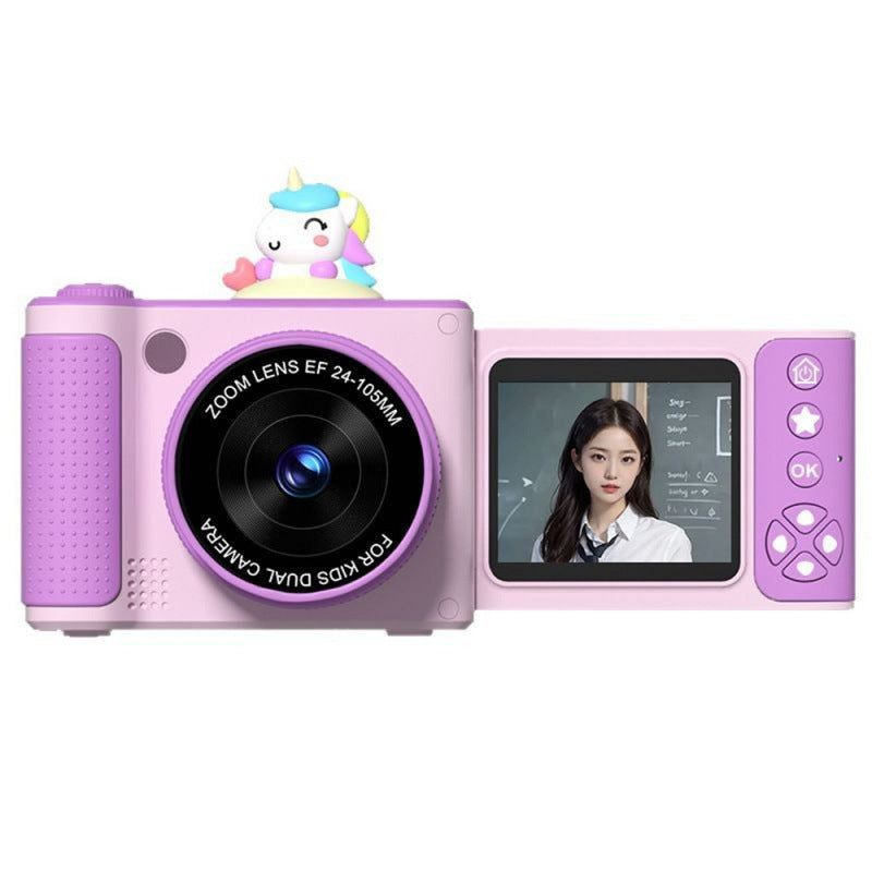 S6 Flip Screen HD Cartoon Camera for Kids & Students