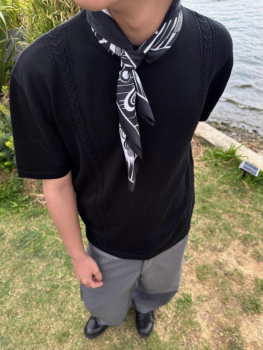 Luxury Ice Silk Old Money Style Summer T-Shirt