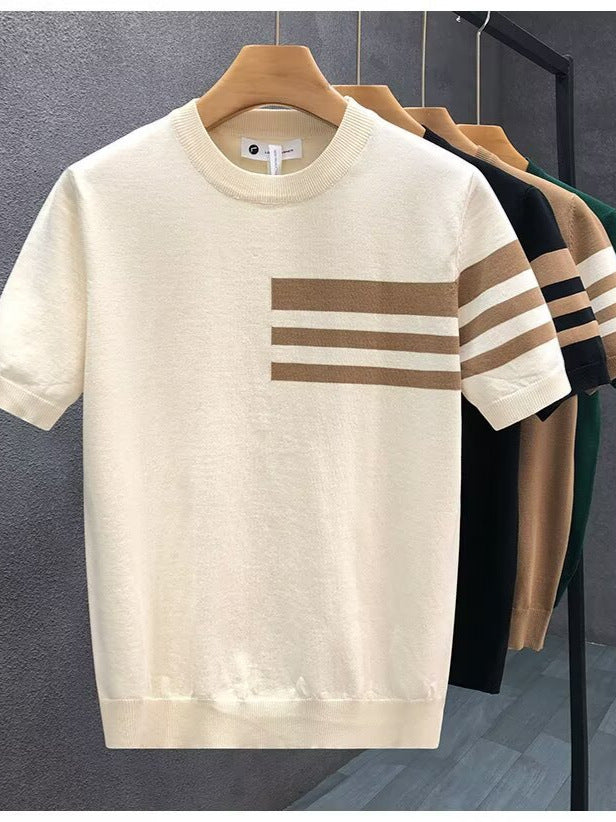 Striped Slim Fit Business Casual Summer T-Shirt