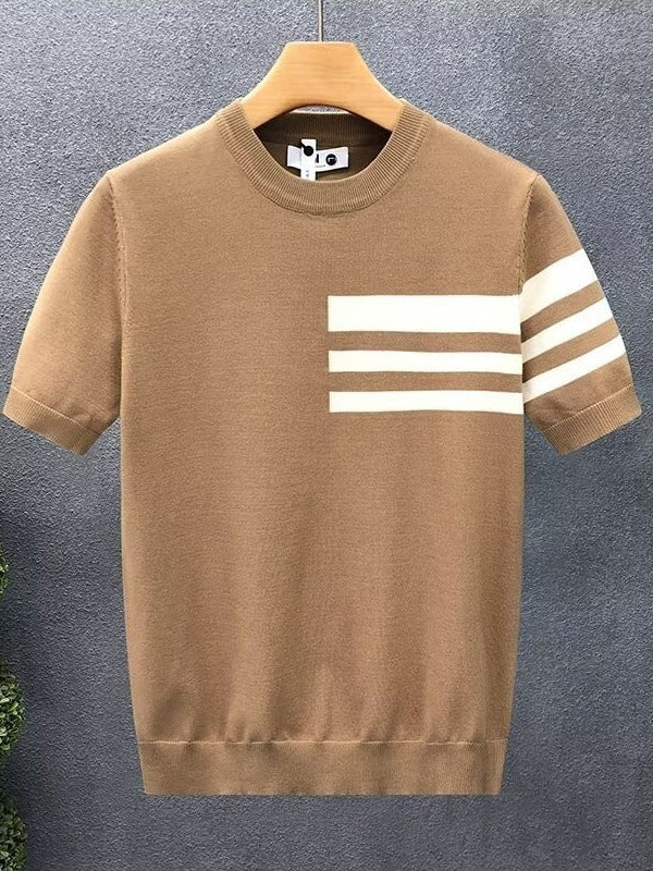 Striped Slim Fit Business Casual Summer T-Shirt