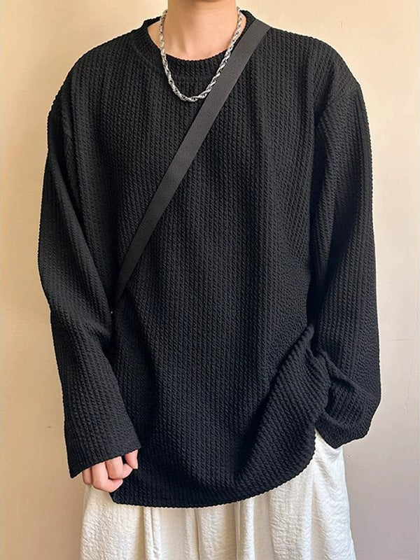 Cleanfit Solid Draped Long Sleeve Casual T-Shirt