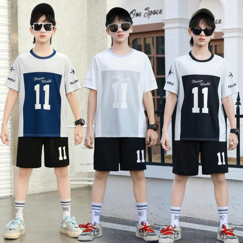Boys Summer 2026 Western-Style Two-Piece Sports Suit – Summer Kids Fashion Nepal | Tudoholic