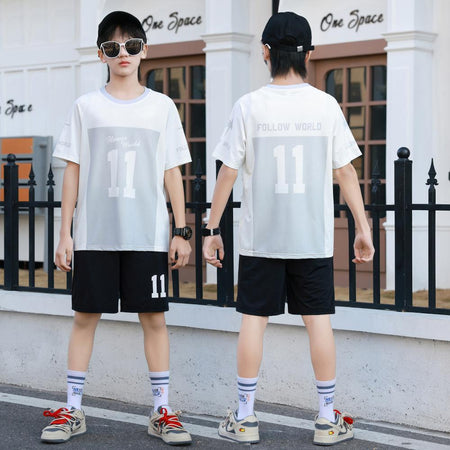 Boys Summer 2026 Western-Style Two-Piece Sports Suit – Summer Kids Fashion Nepal | Tudoholic