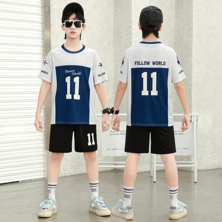 Boys Summer 2026 Western-Style Two-Piece Sports Suit – Summer Kids Fashion Nepal | Tudoholic