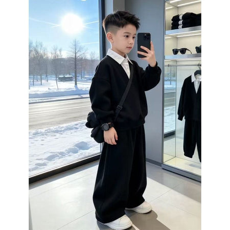 Boys 2026 Western-Style Two-Piece Spring & Autumn Suit – Spring Autumn Kids Fashion Nepal | Tudoholic