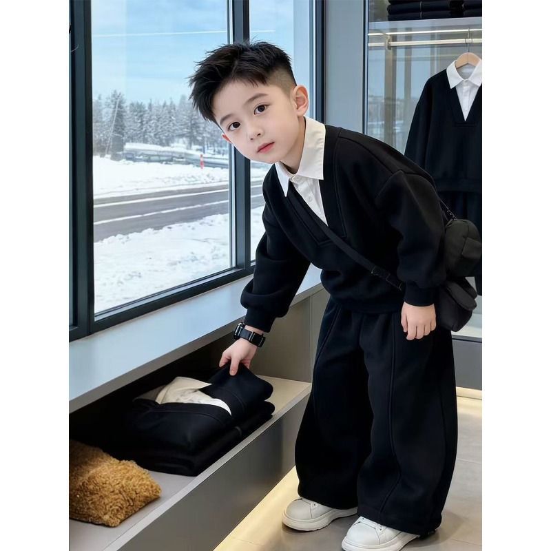 Boys 2026 Western-Style Two-Piece Spring & Autumn Suit – Spring Autumn Kids Fashion Nepal | Tudoholic