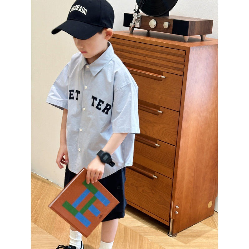 Boys Summer 2026 Short Sleeve Shirt & Shorts Suit – Summer Kids Fashion Nepal | Tudoholic