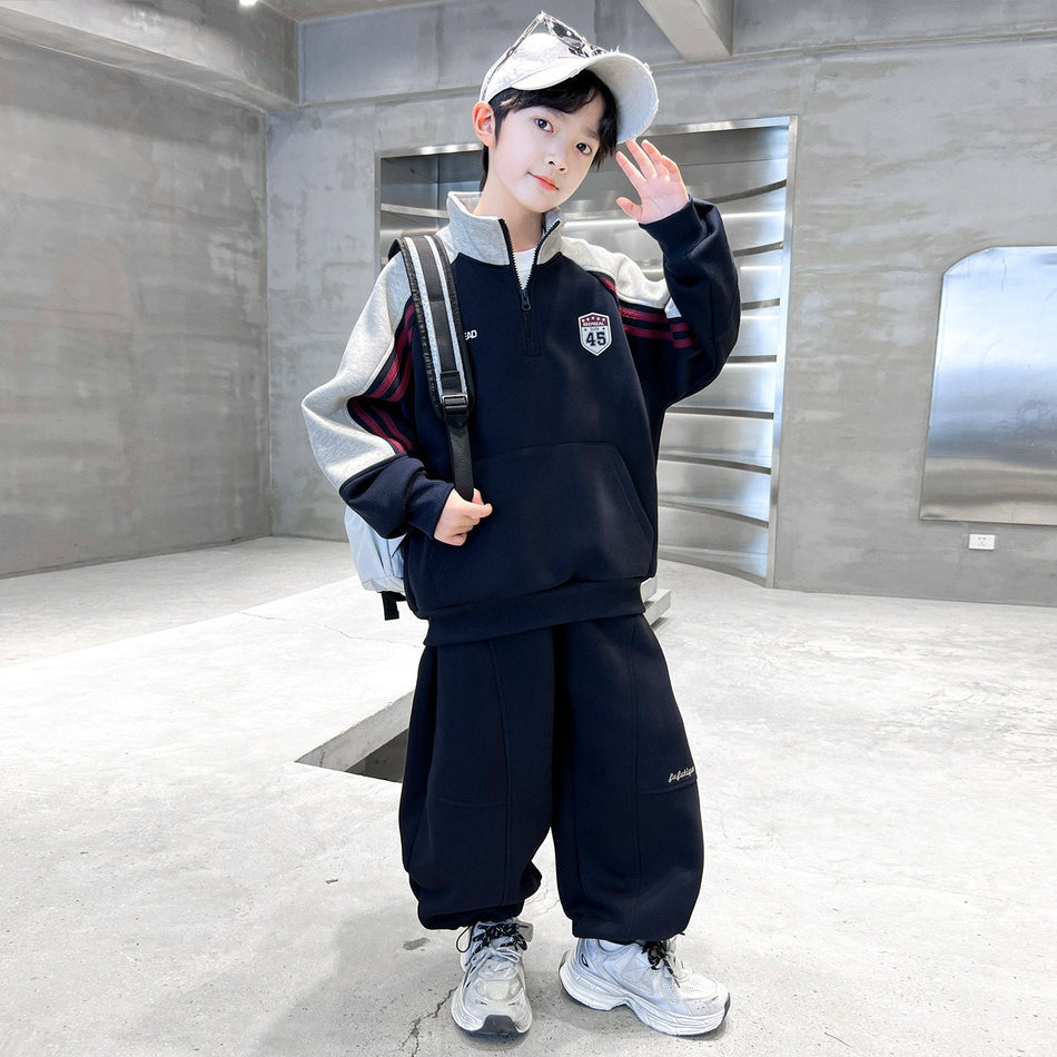 Boys 2026 Spring-Autumn Sports Sweater Two-Piece – Spring Autumn Kids Fashion Nepal | Tudoholic