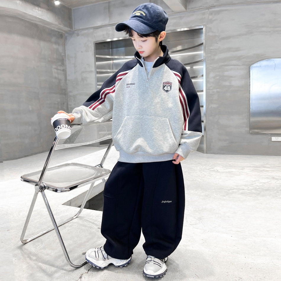 Boys 2026 Spring-Autumn Sports Sweater Two-Piece – Spring Autumn Kids Fashion Nepal | Tudoholic