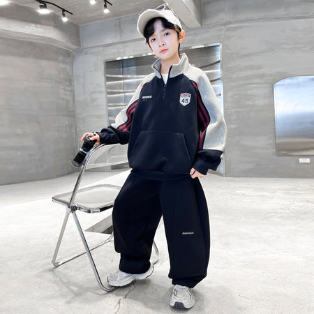 Boys 2026 Spring-Autumn Sports Sweater Two-Piece – Spring Autumn Kids Fashion Nepal | Tudoholic