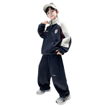 Boys 2026 Spring-Autumn Sports Sweater Two-Piece – Spring Autumn Kids Fashion Nepal | Tudoholic