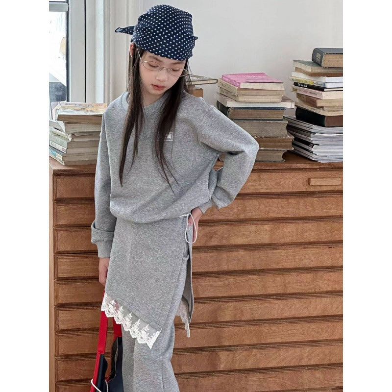Girls 2026 Korean-Style Sweater & Flared Pants Set – Kids Fashion Nepal | Tudoholic