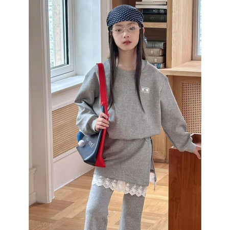 Girls 2026 Korean-Style Sweater & Flared Pants Set – Kids Fashion Nepal | Tudoholic
