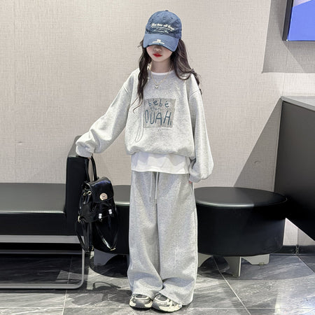 Girls 2026 Spring Leisure Sports Two-Piece Suit – Spring Autumn Kids Fashion Nepal | Tudoholic