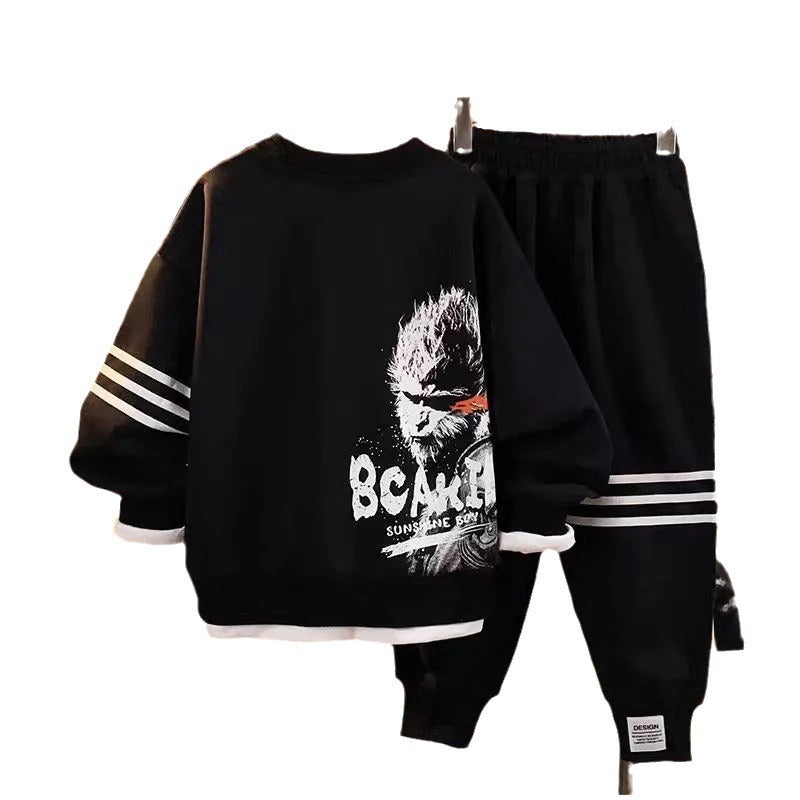 Boys 2024 Korean-Style Autumn Two-Piece Set – Spring Autumn Kids Fashion Nepal | Tudoholic