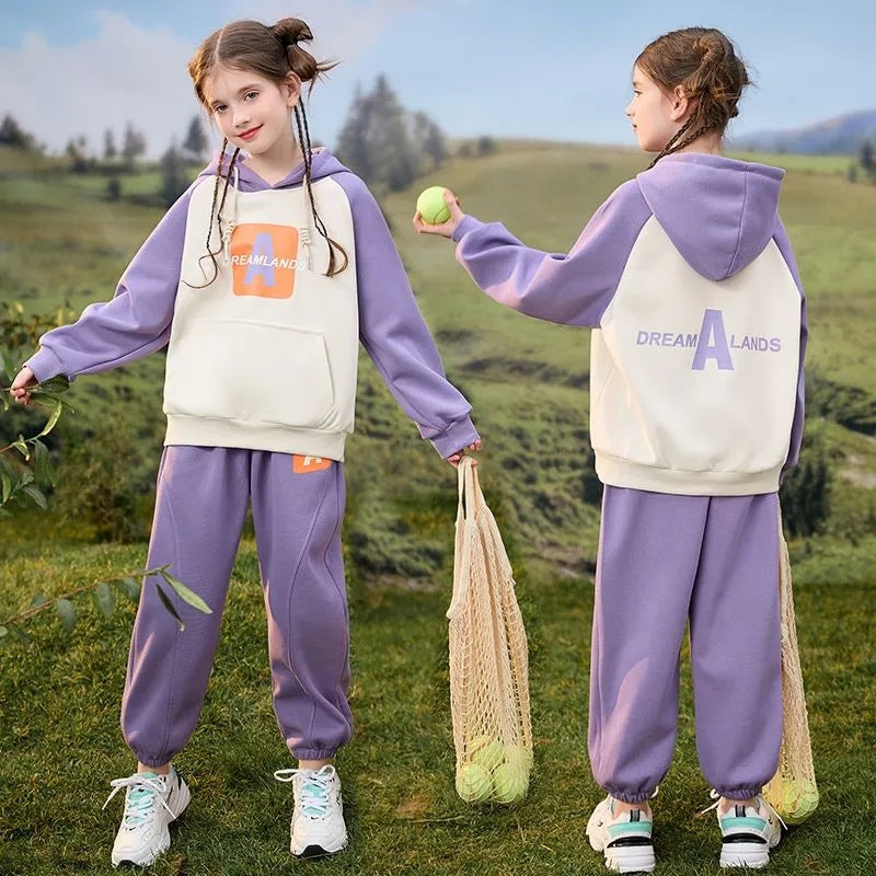 Girls 2024 Korean-Style Autumn Sweatshirt Set – Spring Autumn Kids Fashion Nepal | Tudoholic